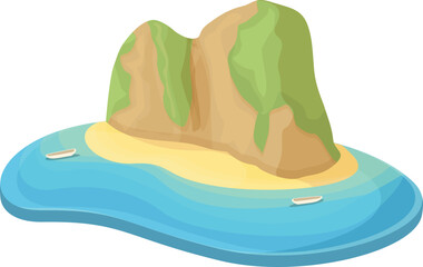 Wall Mural - Philippines island icon cartoon vector. Culture landmark. People boat