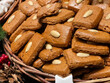 Aachener Printen mit Mandeln als lokale Spezialität, Gebäck, Keks oder Süßigkeit