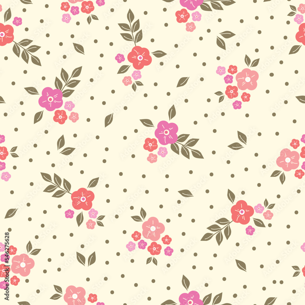 Cute floral pattern. Seamless vector texture. An elegant template for ...