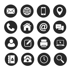 Wall Mural - contact and web icons set. communication icon symbol