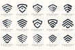 © gemilang - Creative Shield logo and icons set. Vector logo design template.