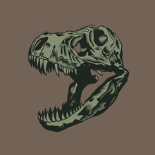 Illustration Of Tyrannosaurus Skull Vector Design