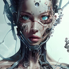 portrait of cyber woman