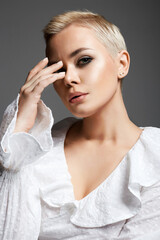 Wall Mural - sensual girl with make-up and blond hair