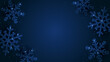 Christmas background with glitter snowflakes. Navy winter backdrop