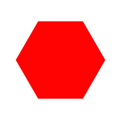 Wall Mural - Red Isolated big hexagon shape. Red hexagon icon.