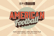 Editable Text Effect American Football 3d Vintage Style Premium Vector