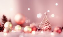 AI-Generated Image Of Pink Christmas Bokeh Background