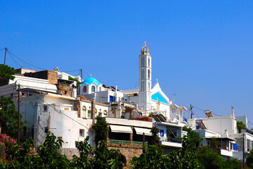 Wall Mural - On the island of Tinos, in the Cyclades, in the heart of the Aegean Sea, view of the village of Agapi whose name means 