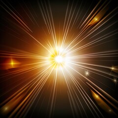 Poster - Light beam broken sun rays glow flare screen overlay black background High quality illustration