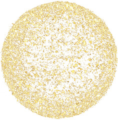 Ball gold glitter hand-drawn transparent background