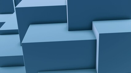 Wall Mural - visual transformation of space into 3d cubes. design. background with square lines turns into 3d cub