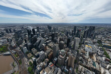 Aerial View Of Melbourne CBD City Skyline