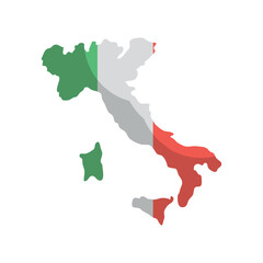 Sticker - Italy map and flag