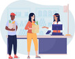 © IMG visuals characte - Angry customer 2D raster isolated illustration. Shop buyer. Woman feels irritation flat characters on cartoon background. Supermarket brawl colourful scene for mobile, website, presentation