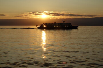 Poster - Abend am Genfer See bei Evian-les-Bains