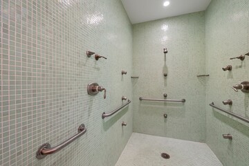 Canvas Print - Interior shot of a beautiful luxury mansion's shower room