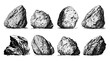 Hand drawn set of stones