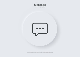 Fototapete - 3d isolated vector elements. Minimal modern message, chat, speak, dialog, chatting icon emblem symbol. 3d blue messaging chatting icon. Mobile app icons for UI UX website mobile app