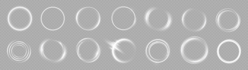Wall Mural - light effect twirl, white trail wave, circle line