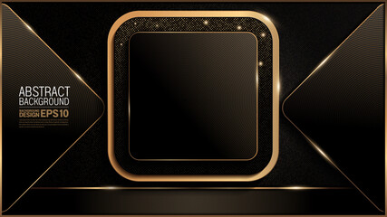 Wall Mural - template banner square on black luxury background, overlap layer shadow gradients space composition, for banner design,  composition for illustration advertising, application.