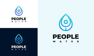 Wall Mural - People Water logo designs concept vector, People Environment logo symbol