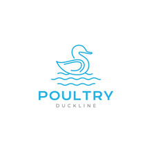 Poultry Dock Water Lines Minimalist Logo Design