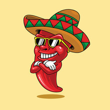 Mascot Of Mexican Chili Illustration Premium Vector
