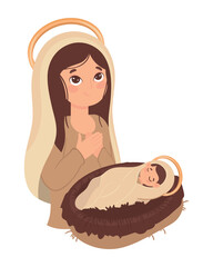 Wall Mural - virgin mary and baby