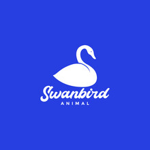 Swan White Lake Beauty Modern Logo Design Vector