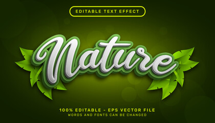 Wall Mural - nature 3d text effect and editable text effect