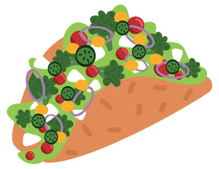 Sticker - vegetarian taco icon