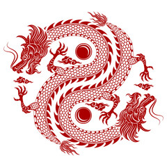 Traditional red Chinese Dragon