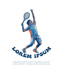 Tennis pose pop illustration art