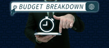 Handwriting Text Budget Breakdown, Business Overview Dividing The Cost Of Something Into The Different Parts