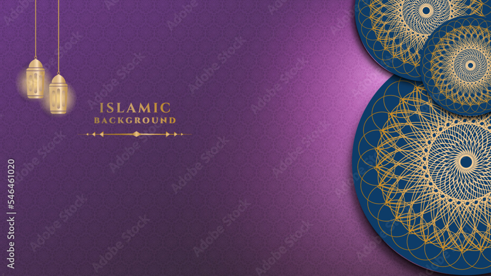 Purple ramadan background with luxury islamic arabic mandala pattern ...