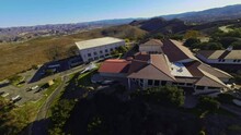 Drone Shot Of The Ronald Reagan Presidential Library Located In Thousand Oaks California