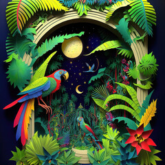 Poster - tropical jungle background illustration