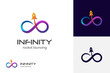 infinity launch rocket logo icon design, rocket launch logo template for business technology identity