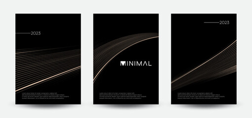 Wall Mural - set of modern abstract cover designs. abstract luxury wavy lines composition. vector template, 2023