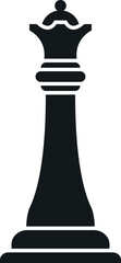 Poster - Chess queen icon. Black strategy symbol. Game piece