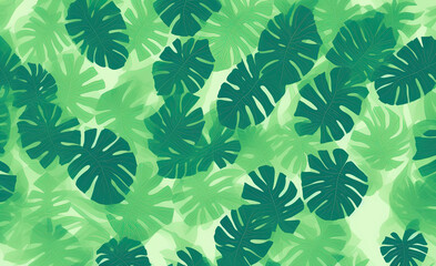 Wall Mural - green leaves seamless pattern