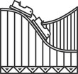 Roller coaster line icon. Amusement park ride