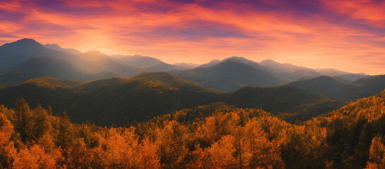 sunset in the mountains