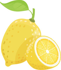 Poster - Fresh lemon icon. Cartoon sour citron fruit