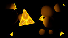 Glow Stick Triangle Reflection, Shadow Manipulation, 3D Rendering