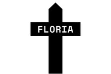 Floria: Illustration Eines Schwarzen Kreuzes Mit Dem Vornamen Floria