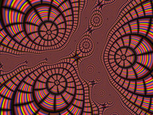 Red Violet Fractal, Abstract Background With Circles