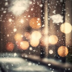 Poster - Bokeh falling snow