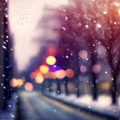 Canvas Print - Bokeh falling snow